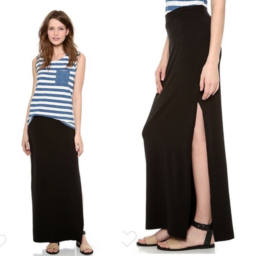 Splendid black maxi slit skirt in size XS